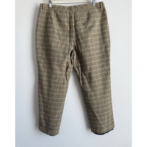 Vintage L.L. Bean Women’s Plaid Wool Trousers Pants Classic Fit Straight 18 Pet - Picture 2 of 10